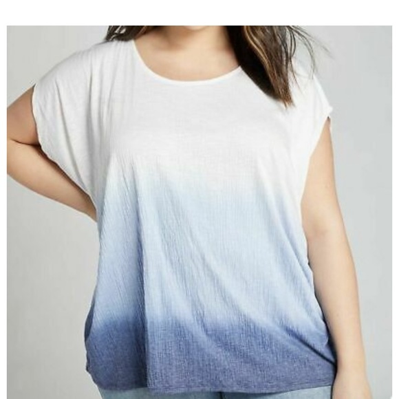 Lane Bryant Tops - NWT! Lane Bryant white/blue hombre top. 18/20